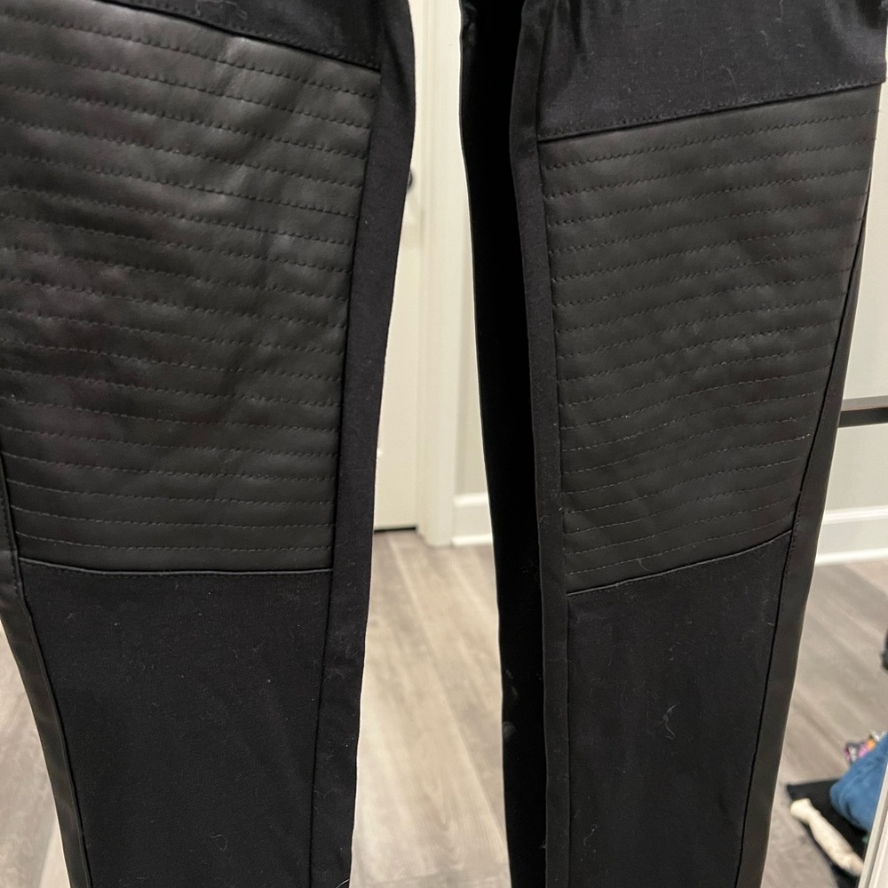 Leather combo leggings